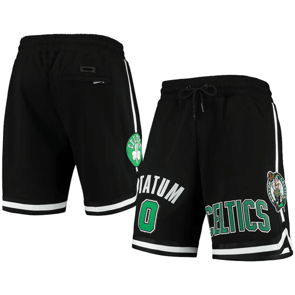 Men's Boston Celtics #0 Jayson Tatum Black Shorts